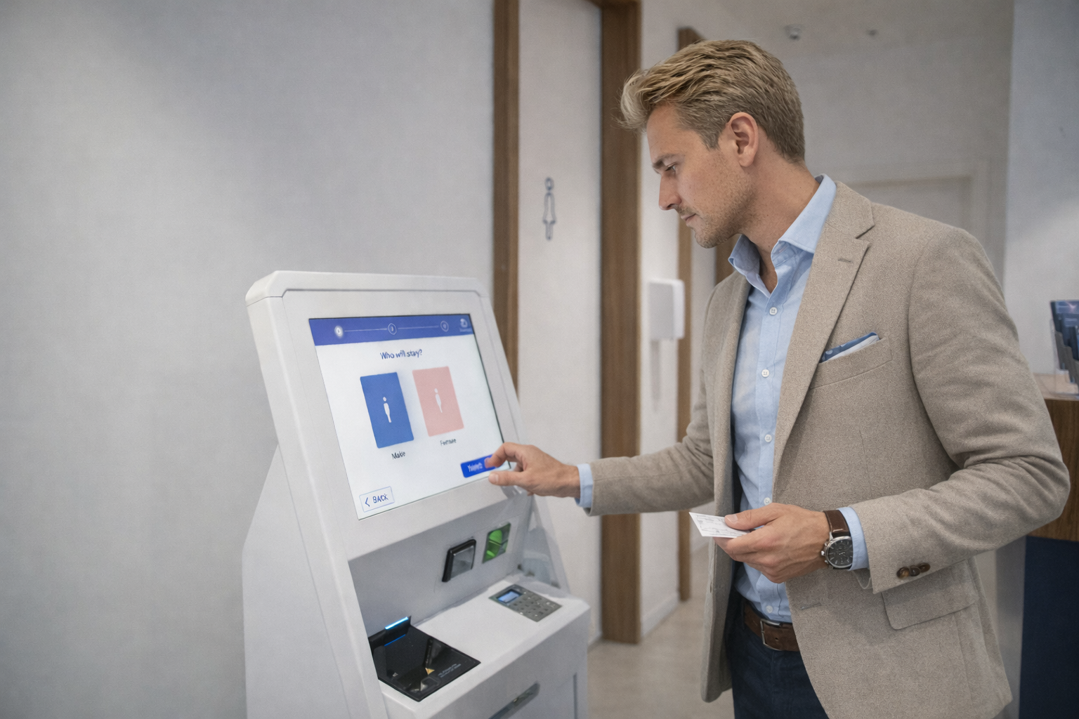 Self-service check-in kiosks