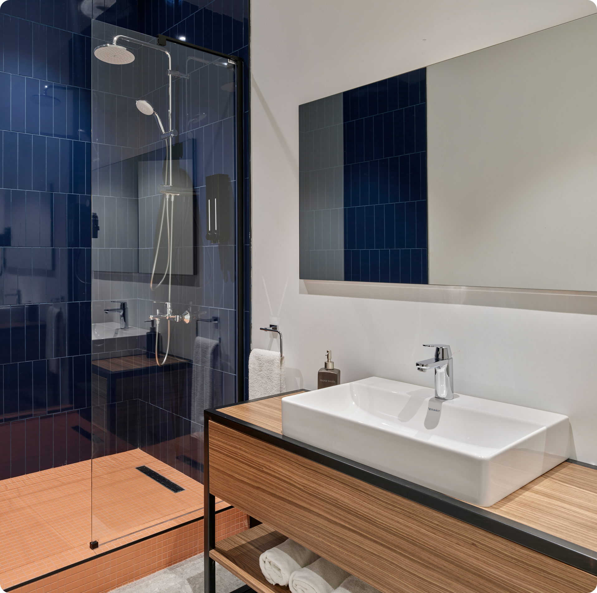 Modern sink and mirror