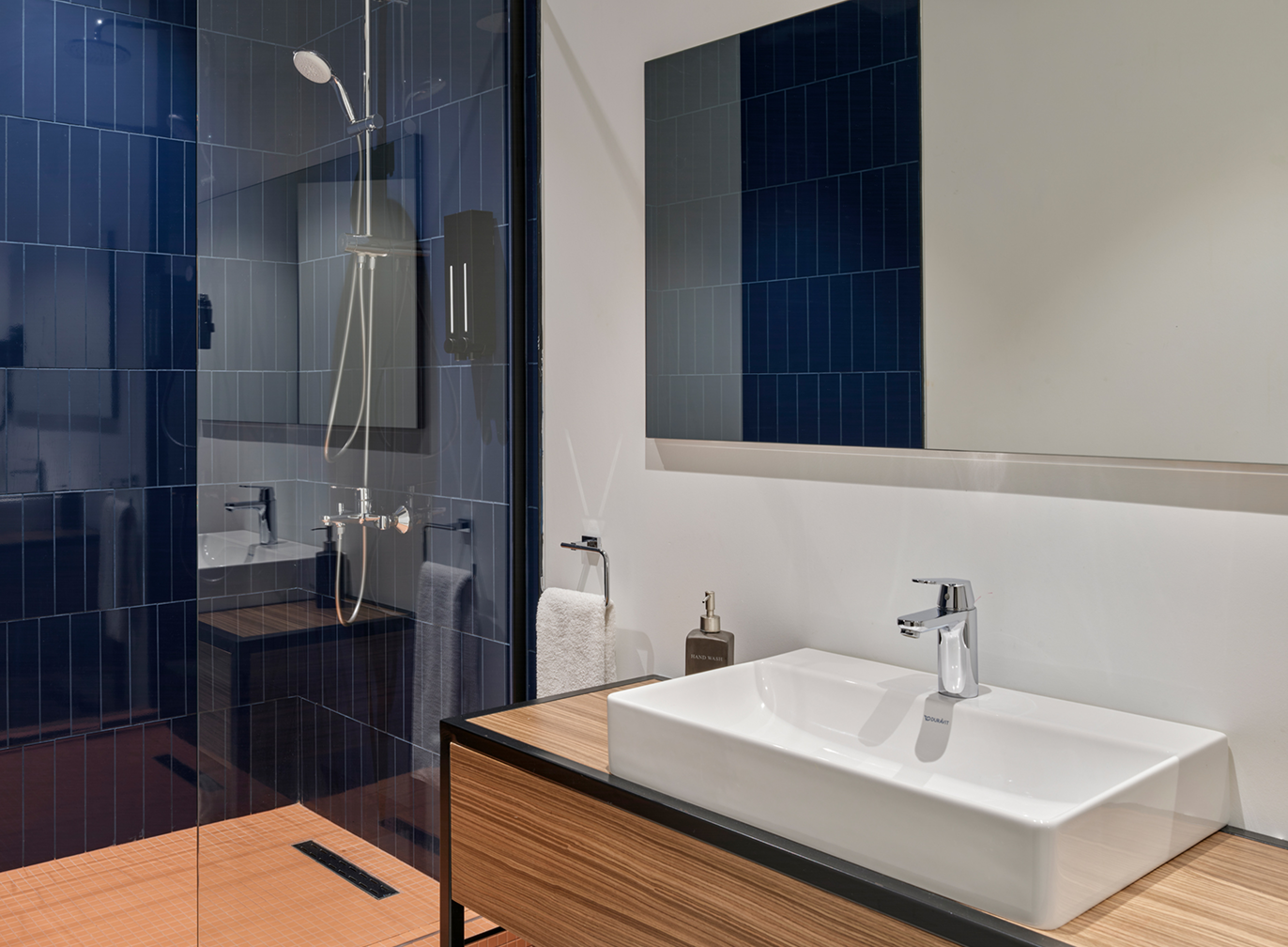Modern sink and mirror
