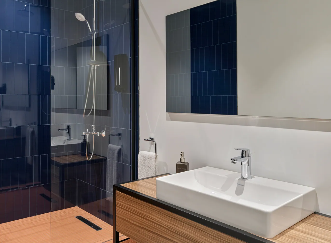 Modern sink and mirror