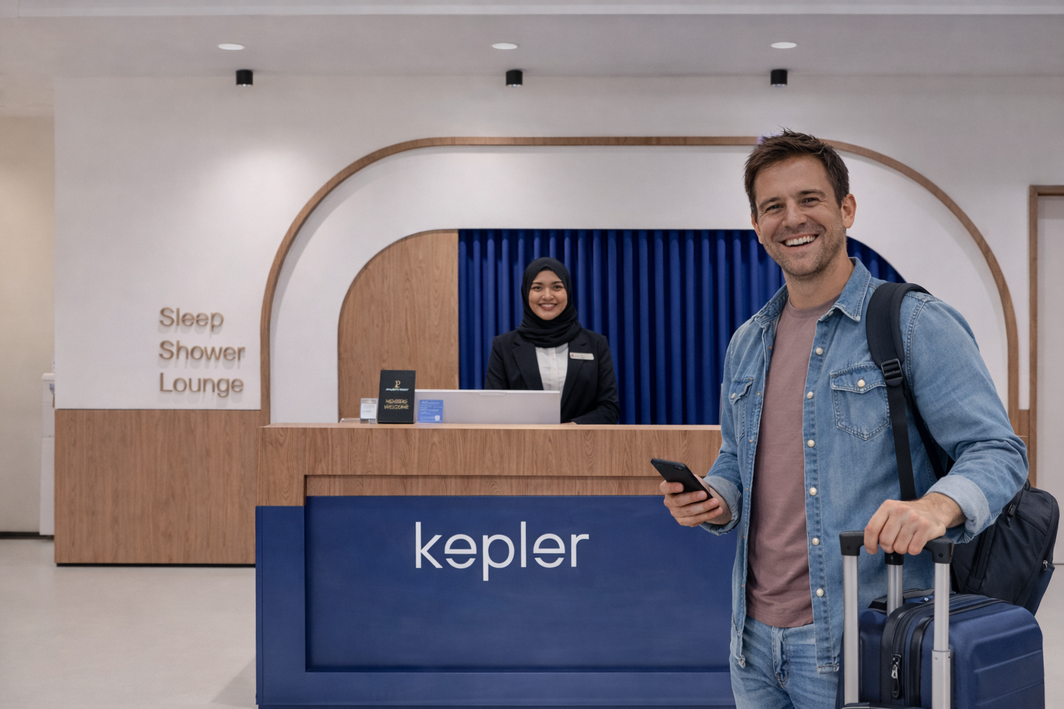 Kepler Club Kuala Lumpur KLIA Airport hotel lounge and sleeping pods inside Kuala Lumpur International Airport