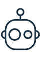 Icon of an autonomous order robot – A modern solution for seamless and contactless service.