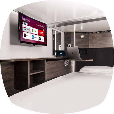 Resting areas with Keps – private, comfortable units designed for relaxation and rest.