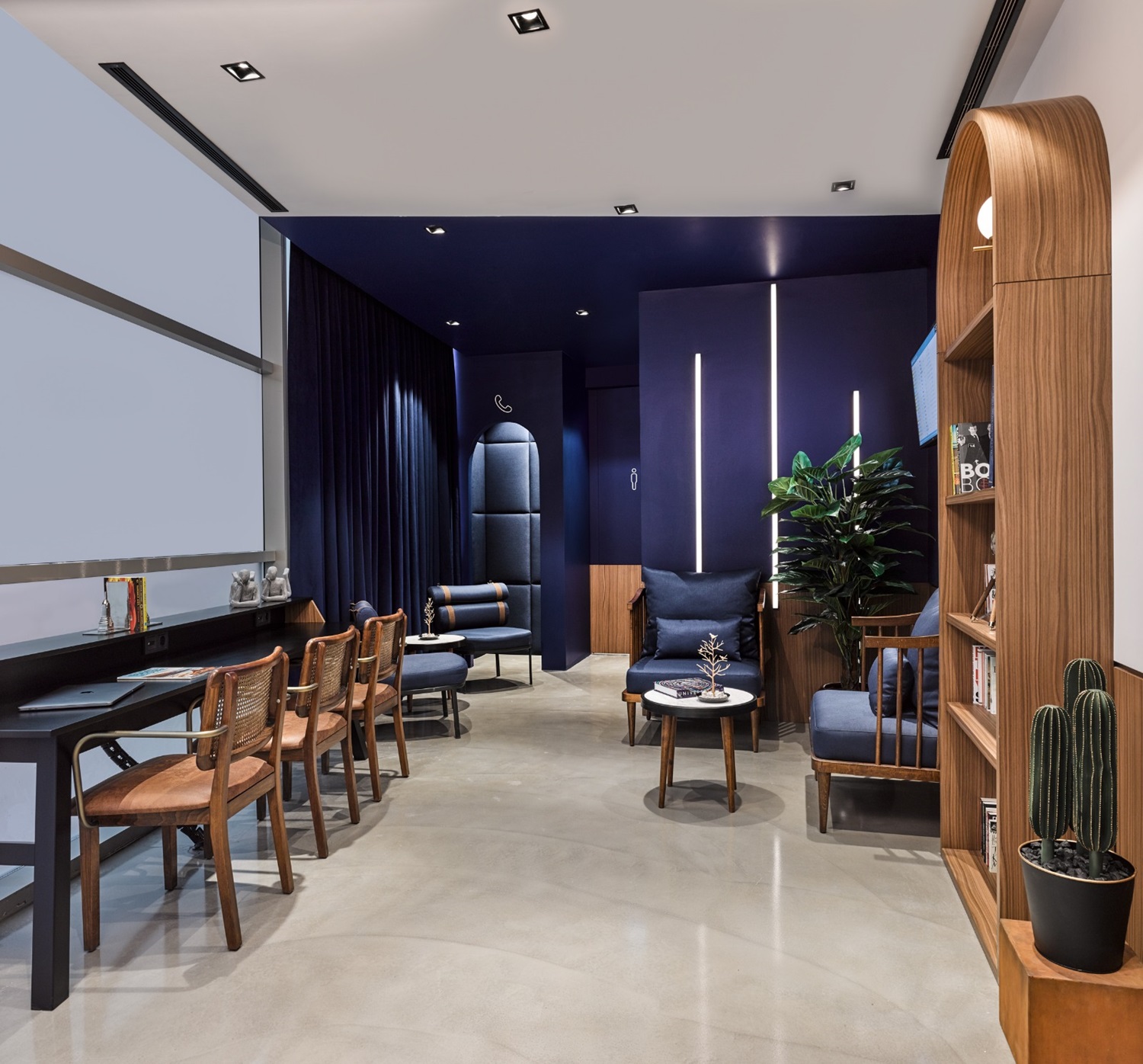 A luxurious lounge offering a comfortable and elegant space for relaxation.